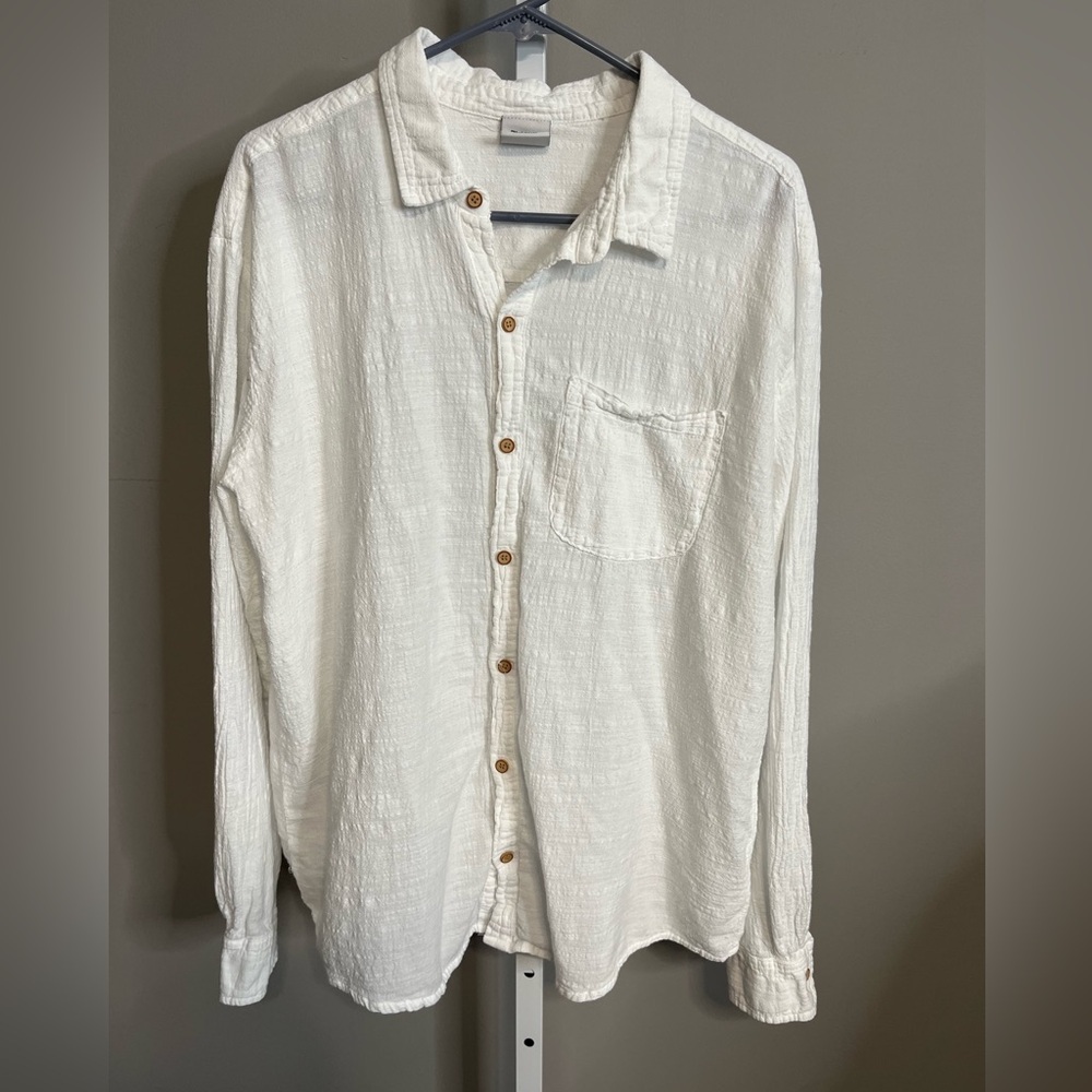Classic White Textured Button Down Shirt